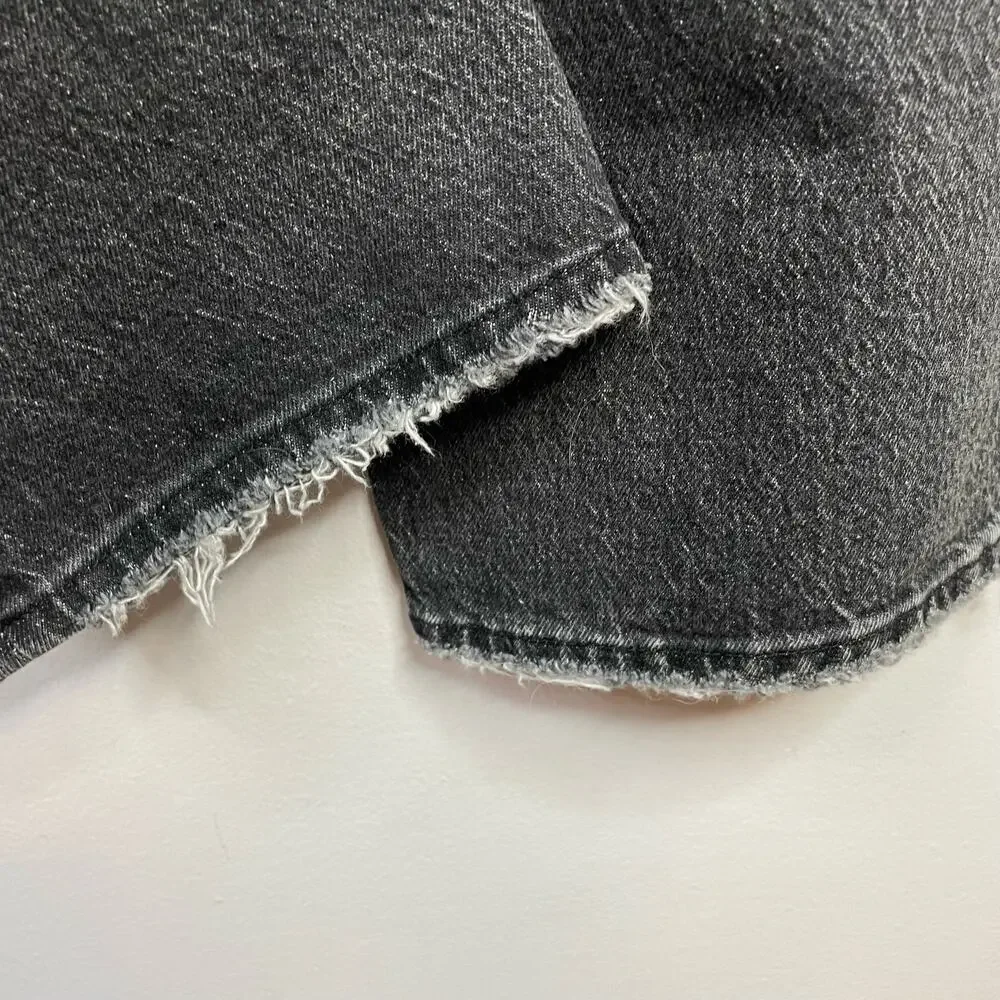 Good American Good Classic Low Waist Fray Black Gray Ankle Jeans womens 20 new - Picture 11 of 16
